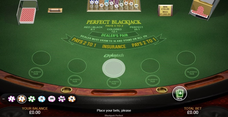 Perfect Blackjack Table Layout