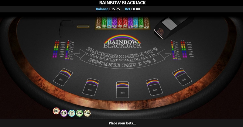 Rainbow Blackjack Table